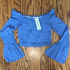NWT Urban Outfitters Blue Smocked Crop Top